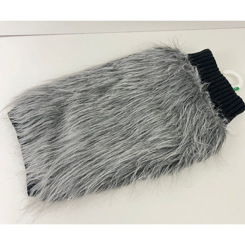 Fabdog  Pet Apparel Faux Fur Sweater Vest For Dogs Black & Gray Size L - Picture 4 of 7